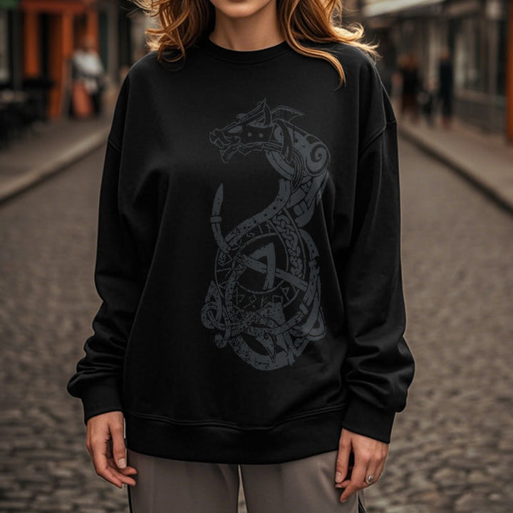 WorldNorse Keltischer Knoten Drachenrunen Sweatshirt