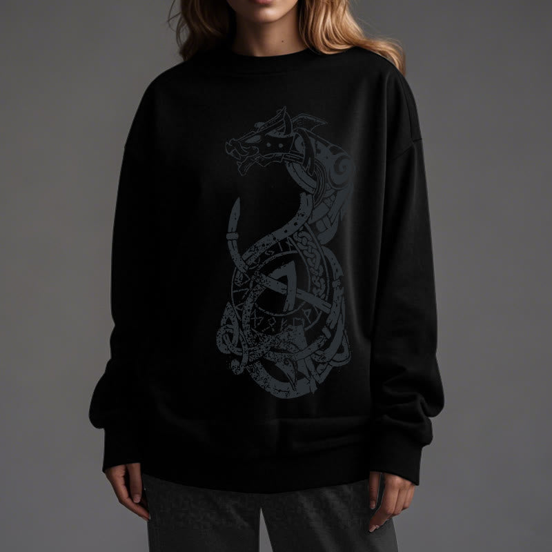 WorldNorse Keltischer Knoten Drachenrunen Sweatshirt