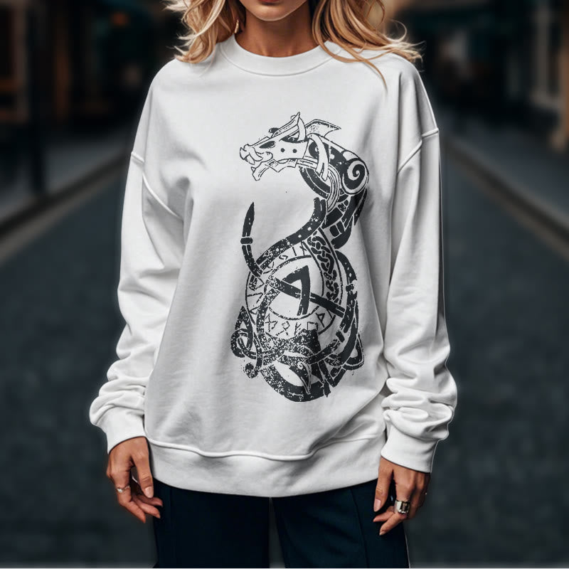 WorldNorse Keltischer Knoten Drachenrunen Sweatshirt