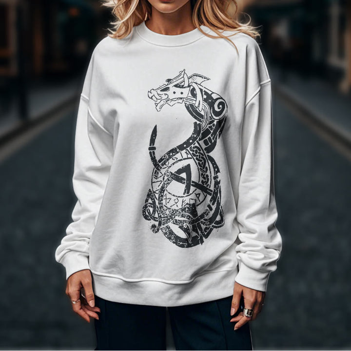 WorldNorse Keltischer Knoten Drachenrunen Sweatshirt