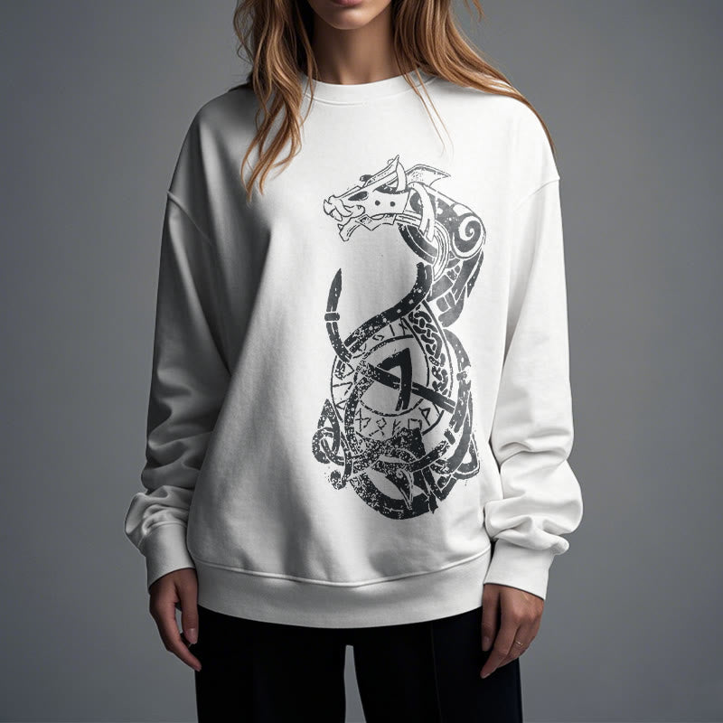 WorldNorse Keltischer Knoten Drachenrunen Sweatshirt