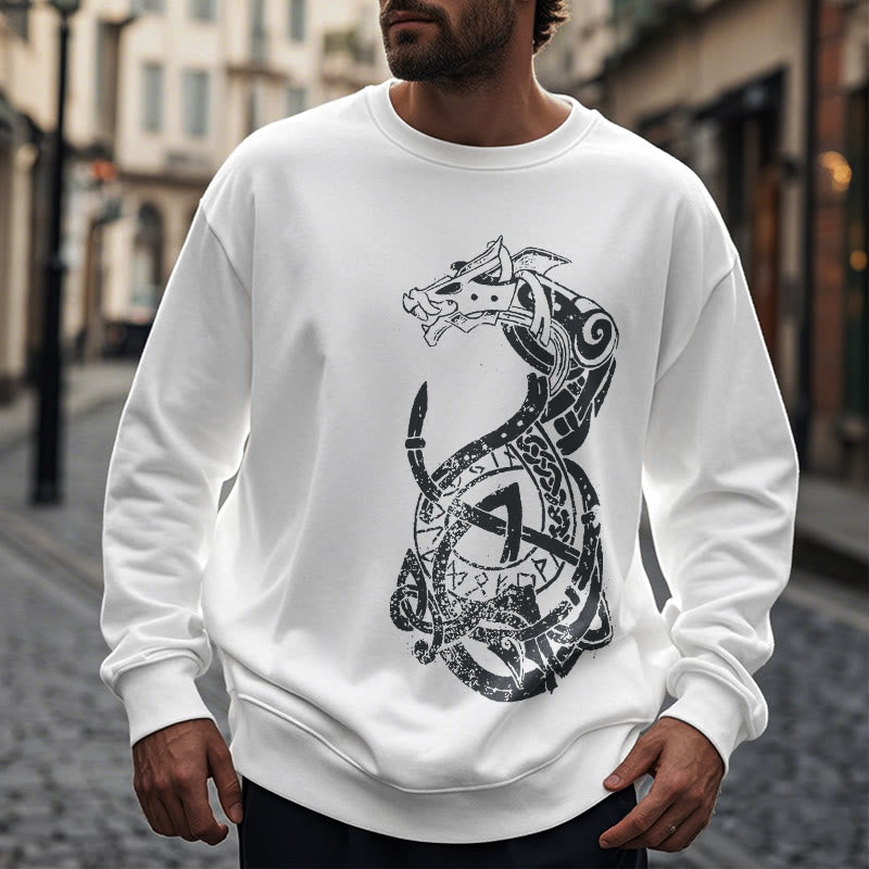 WorldNorse Keltischer Knoten Drachenrunen Sweatshirt