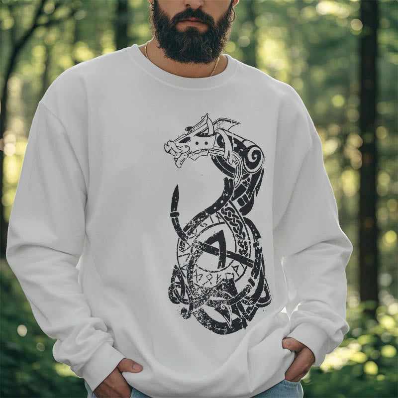 WorldNorse Keltischer Knoten Drachenrunen Sweatshirt