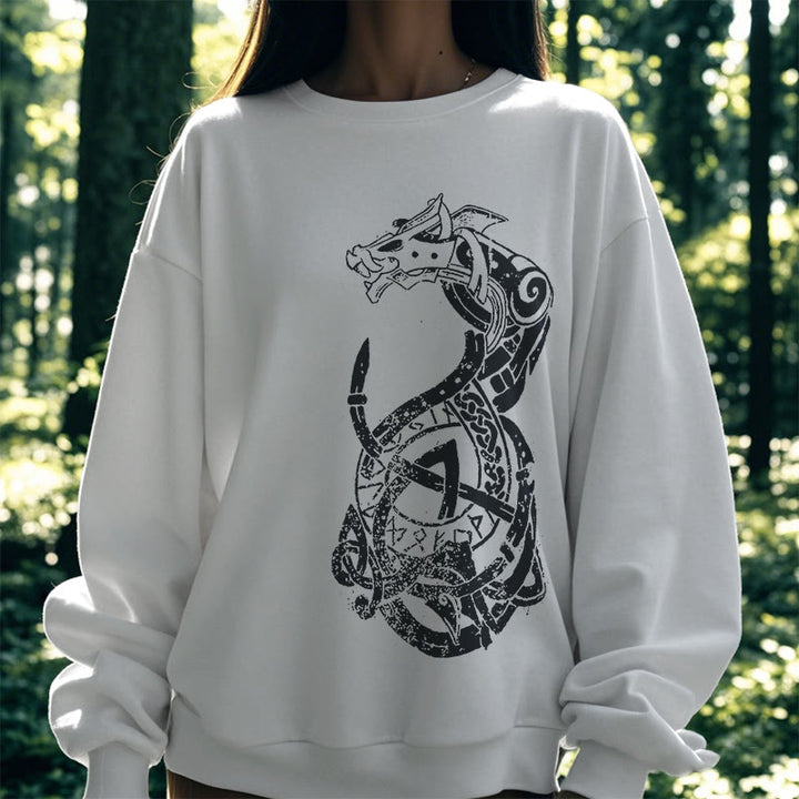 WorldNorse Keltischer Knoten Drachenrunen Sweatshirt
