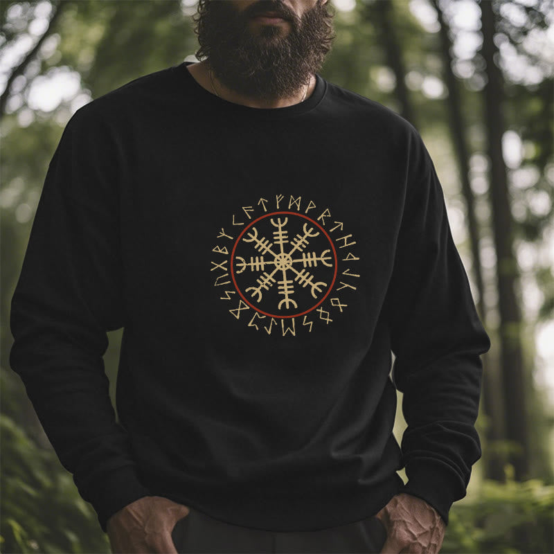 WorldNorse Helm der Ehrfurcht mit Rune Sweatshirt