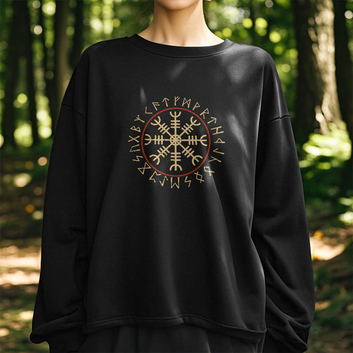 WorldNorse Helm der Ehrfurcht mit Rune Sweatshirt