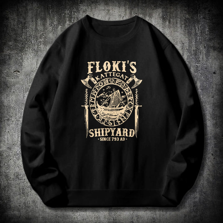 WorldNorse Shipyard Wikingerschiff und Schwert Sweatshirt