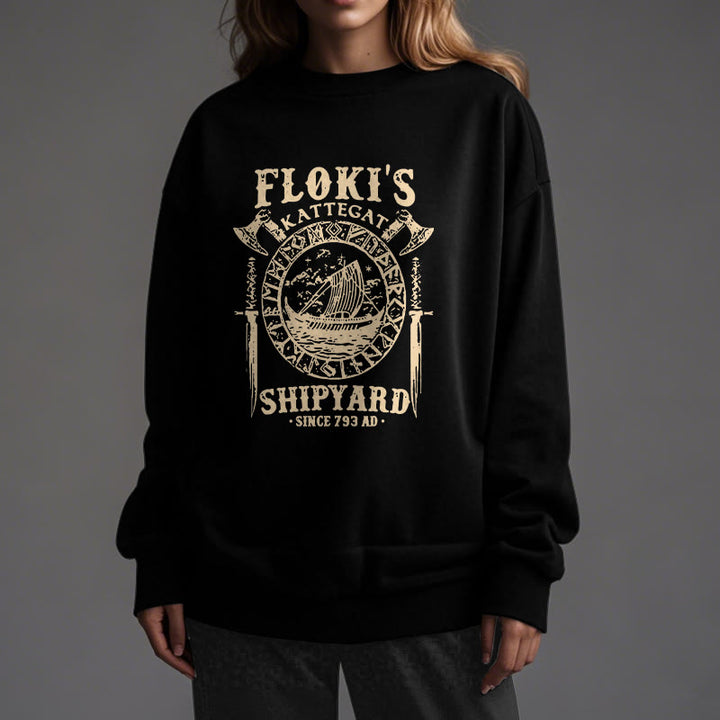 WorldNorse Shipyard Wikingerschiff und Schwert Sweatshirt