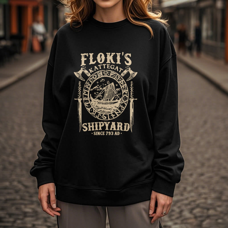 WorldNorse Shipyard Wikingerschiff und Schwert Sweatshirt