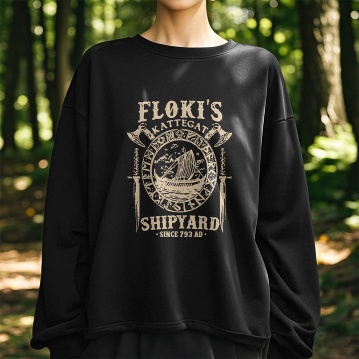 WorldNorse Shipyard Wikingerschiff und Schwert Sweatshirt