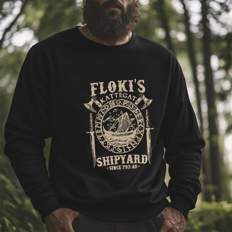 WorldNorse Shipyard Wikingerschiff und Schwert Sweatshirt