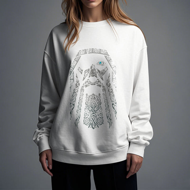 WorldNorse Wikinger-Sweatshirt mit Auge von Odin und Grafik