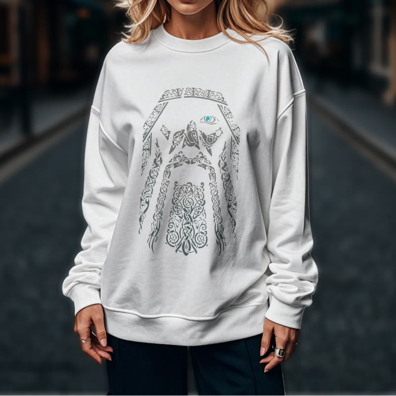 WorldNorse Wikinger-Sweatshirt mit Auge von Odin und Grafik