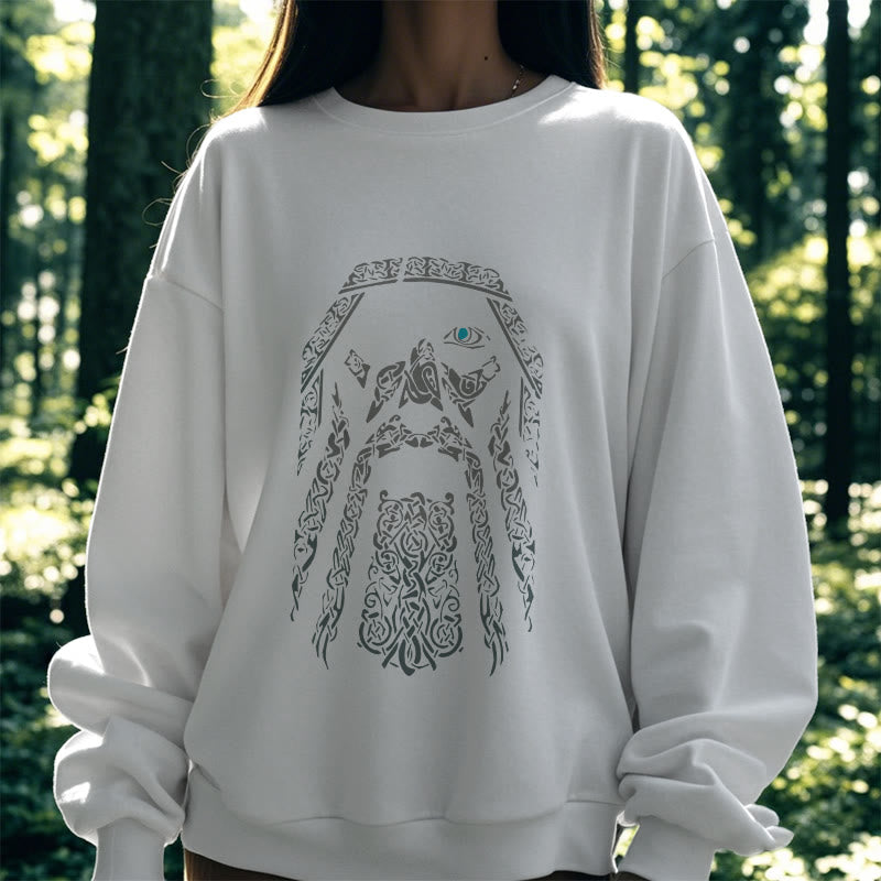 WorldNorse Wikinger-Sweatshirt mit Auge von Odin und Grafik