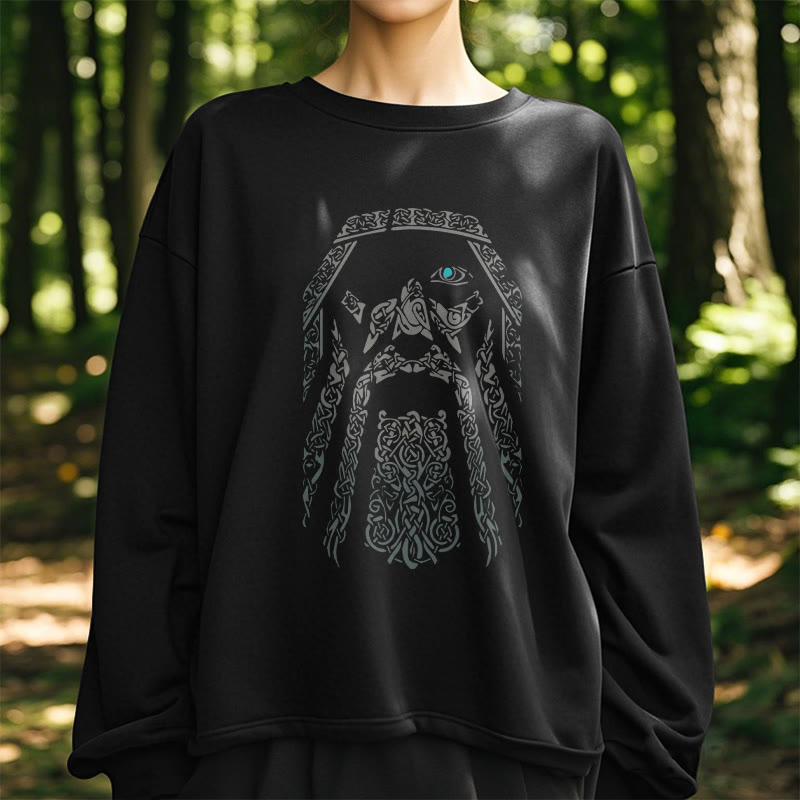 WorldNorse Wikinger-Sweatshirt mit Auge von Odin und Grafik