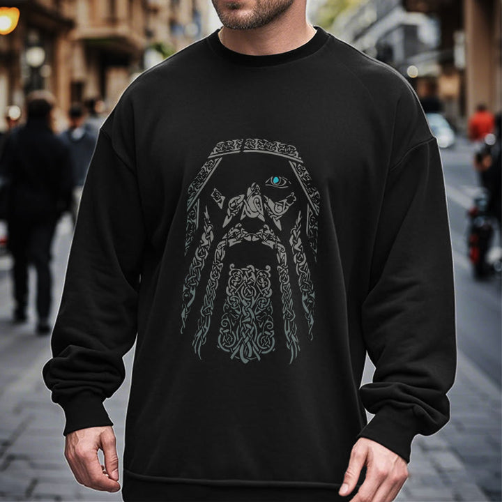 WorldNorse Wikinger-Sweatshirt mit Auge von Odin und Grafik