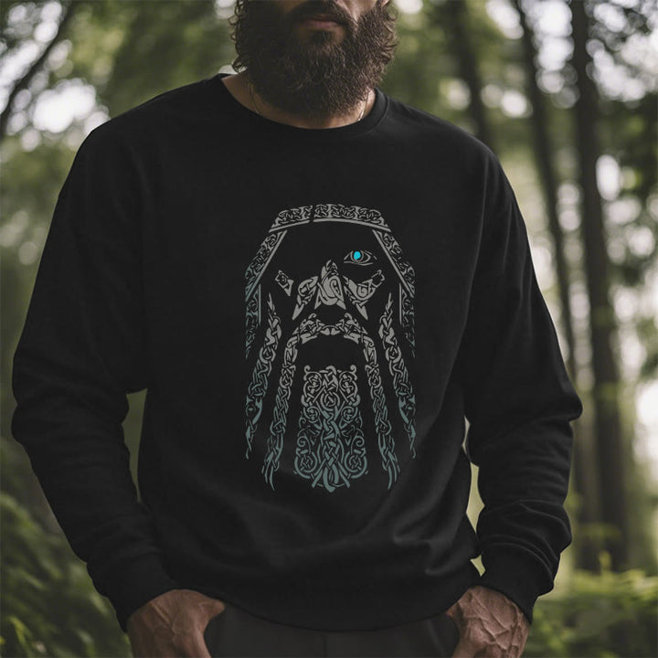 WorldNorse Wikinger-Sweatshirt mit Auge von Odin und Grafik