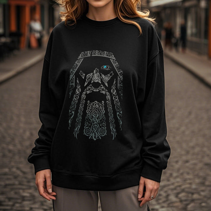 WorldNorse Wikinger-Sweatshirt mit Auge von Odin und Grafik