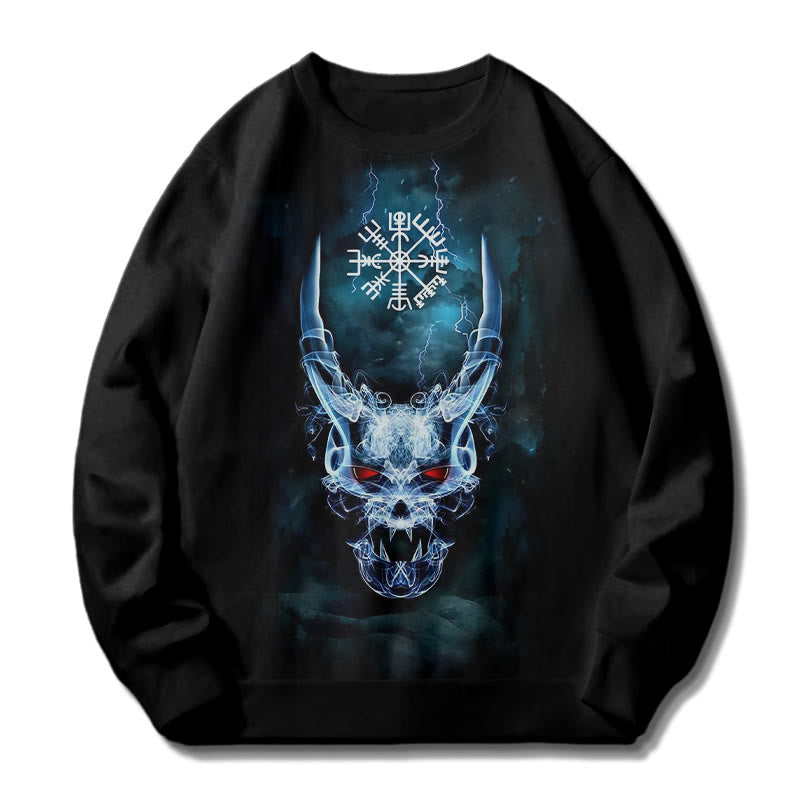 WorldNorse Wikinger Totenkopf Blitzkrieger Vegvisir Sweatshirt