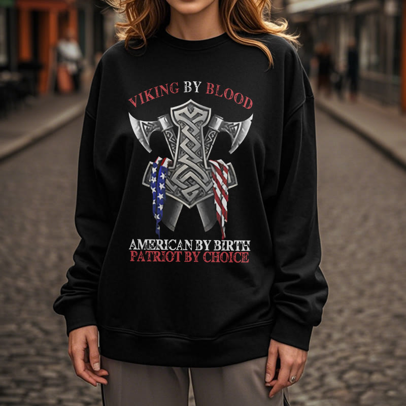 WorldNorse Viking By Blood Mjölnir Axt Keltischer Knoten Sweatshirt