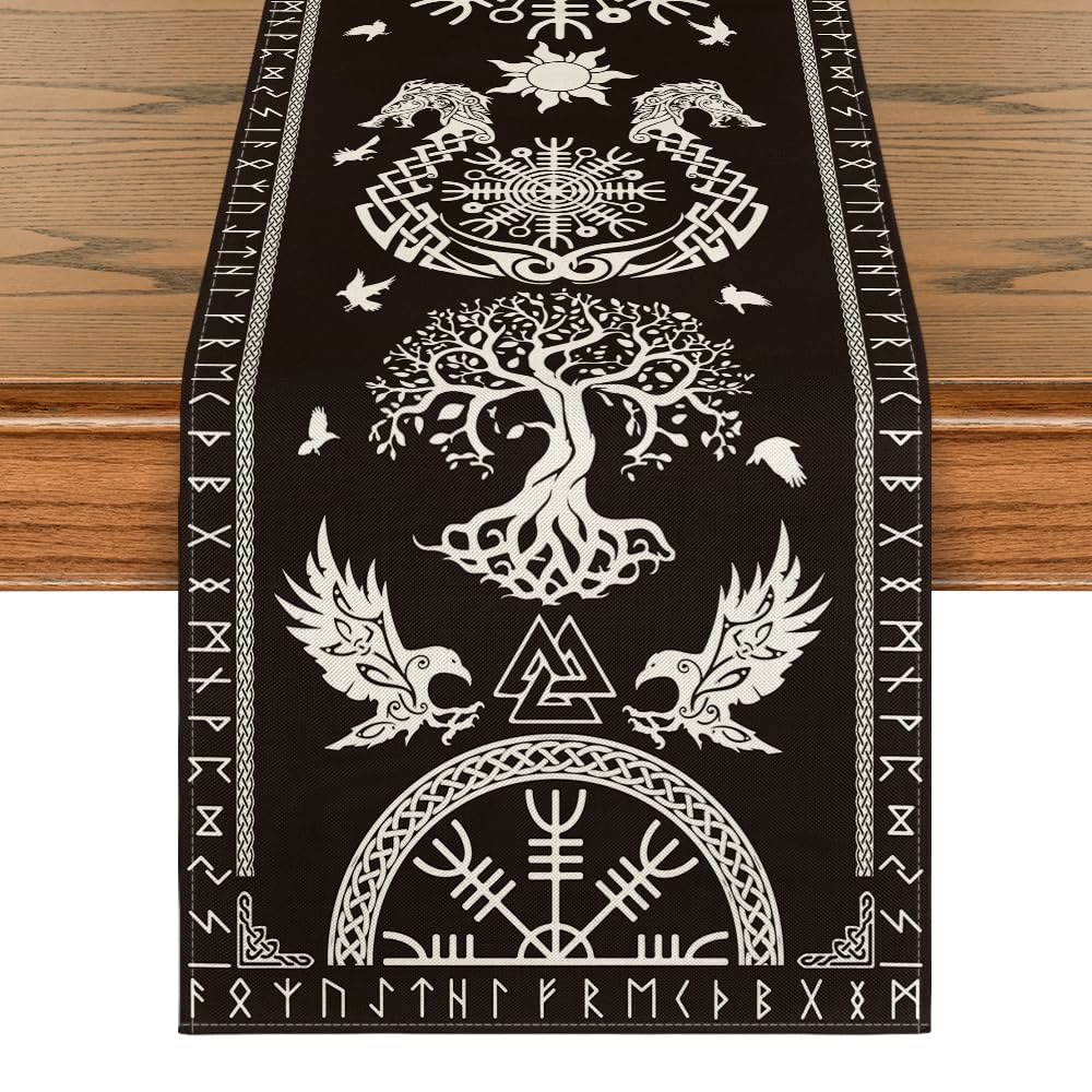 WorldNorse Yggdrasil Mjölnir Rune -Tischläufer