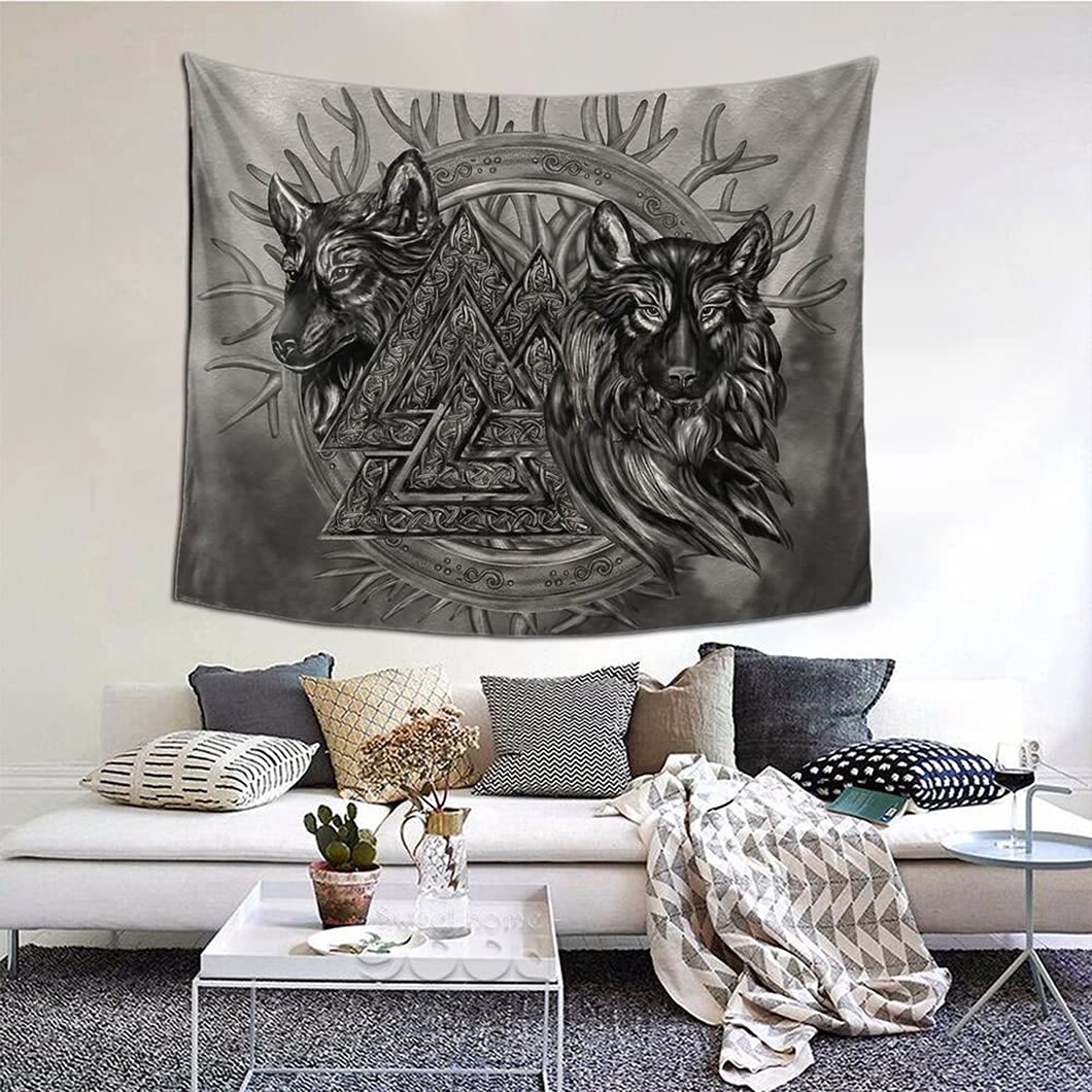 WeltNordische Wölfe Valknut Wandbehang