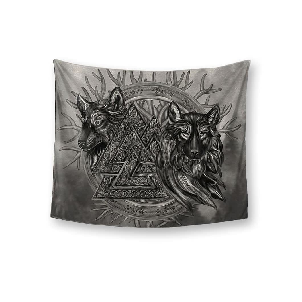 WeltNordische Wölfe Valknut Wandbehang