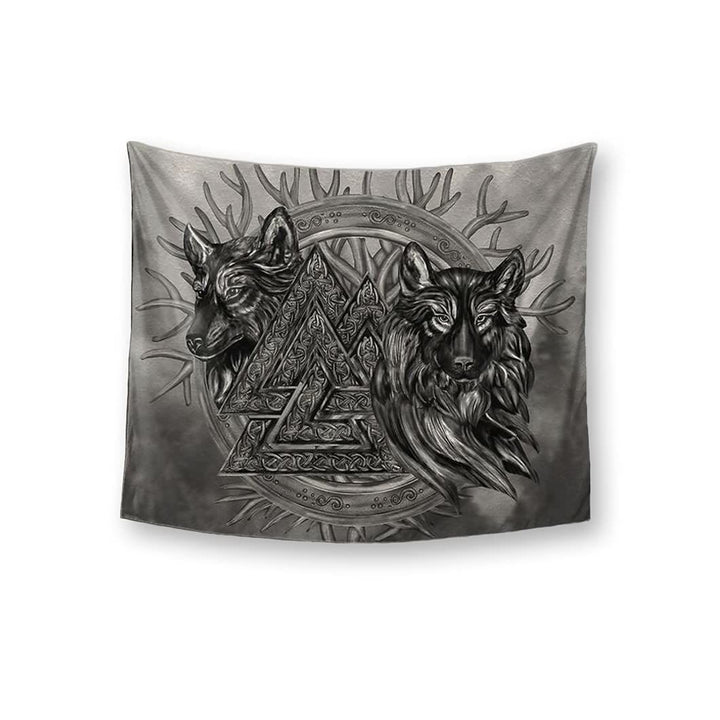WeltNordische Wölfe Valknut Wandbehang