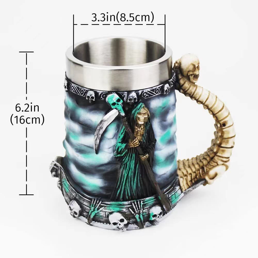 WorldNorse Sensenmann Totenkopf Tasse