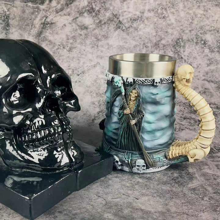 WorldNorse Sensenmann Totenkopf Tasse