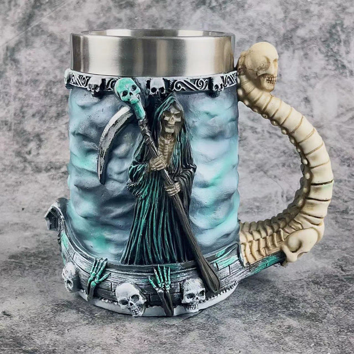 WorldNorse Sensenmann Totenkopf Tasse