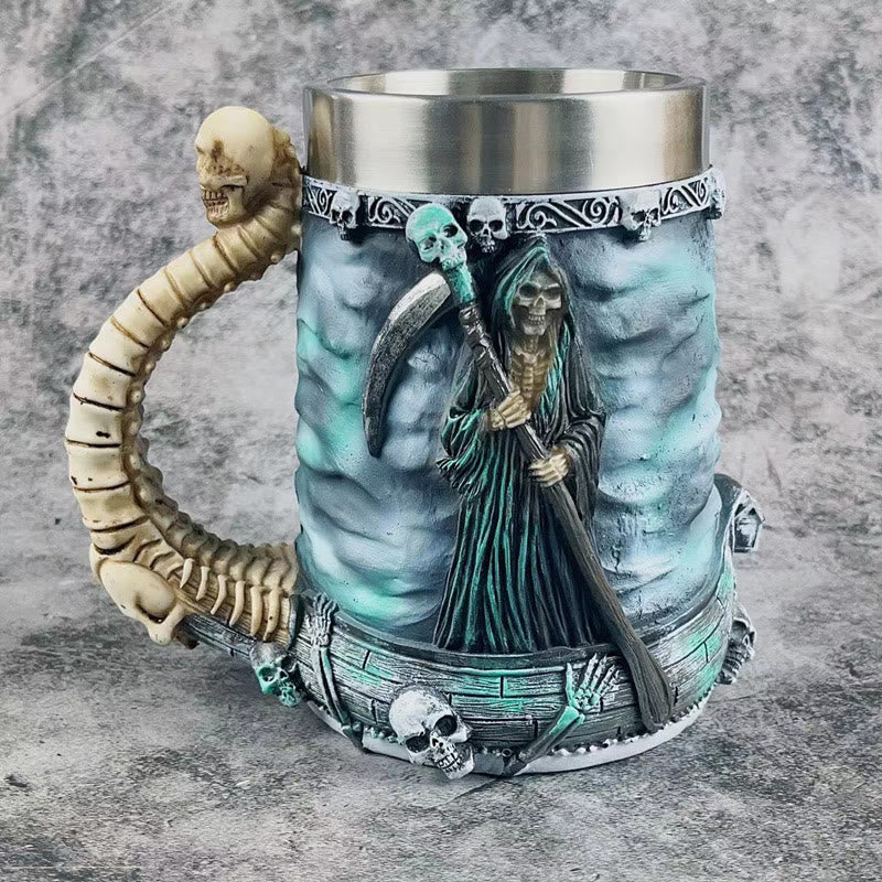 WorldNorse Sensenmann Totenkopf Tasse