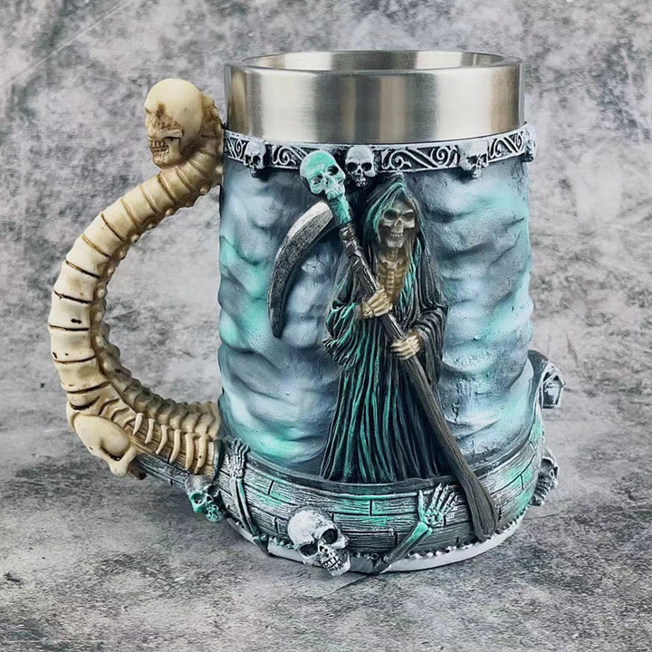 WorldNorse Sensenmann Totenkopf Tasse