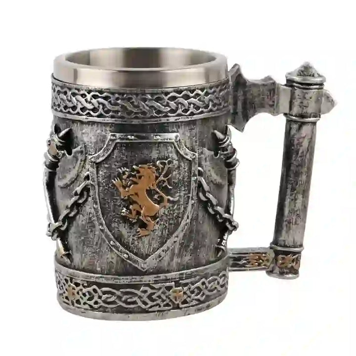 WorldNorse Mittelalter Wikinger Axt Löwe Tasse