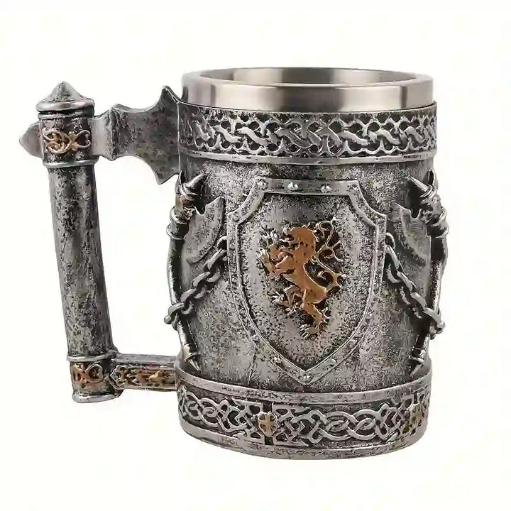 WorldNorse Mittelalter Wikinger Axt Löwe Tasse