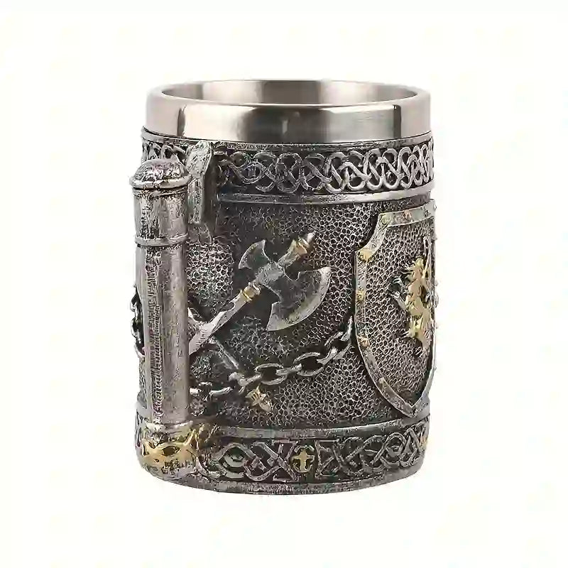 WorldNorse Mittelalter Wikinger Axt Löwe Tasse