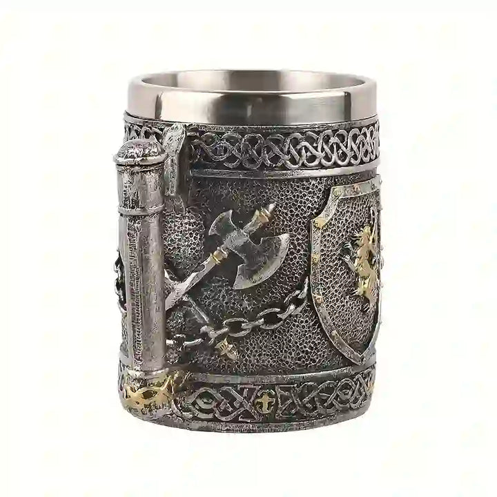 WorldNorse Mittelalter Wikinger Axt Löwe Tasse