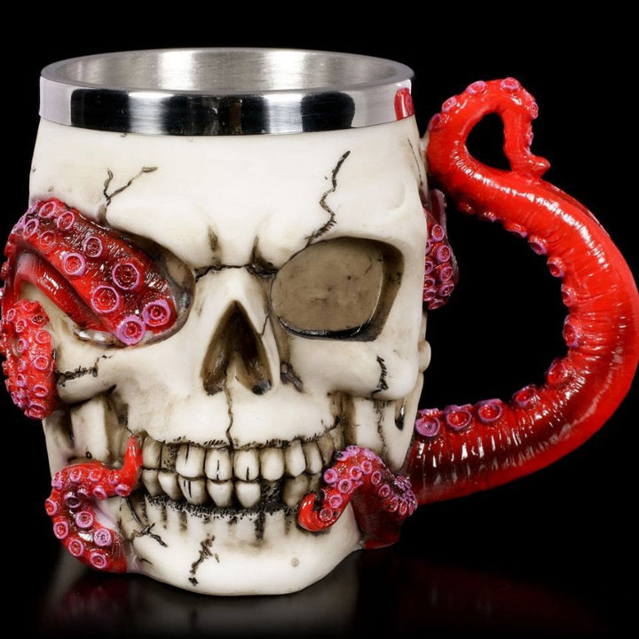 WorldNorse Steampunk Oktopus Totenkopf Tasse / Kelch