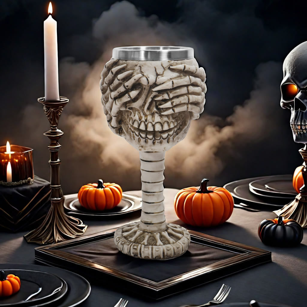 WorldNorse Totenkopf Emoticons Becher / Kelch