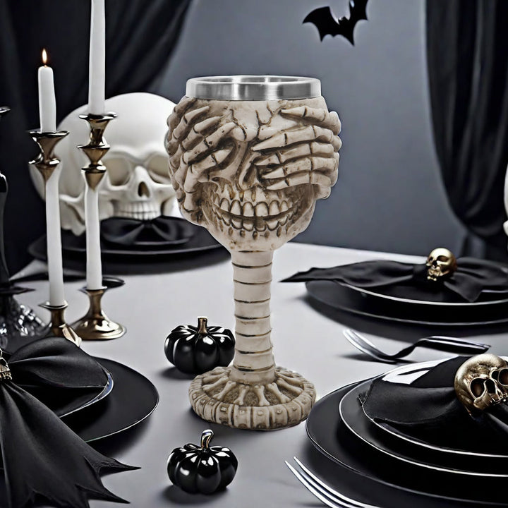 WorldNorse Totenkopf Emoticons Becher / Kelch