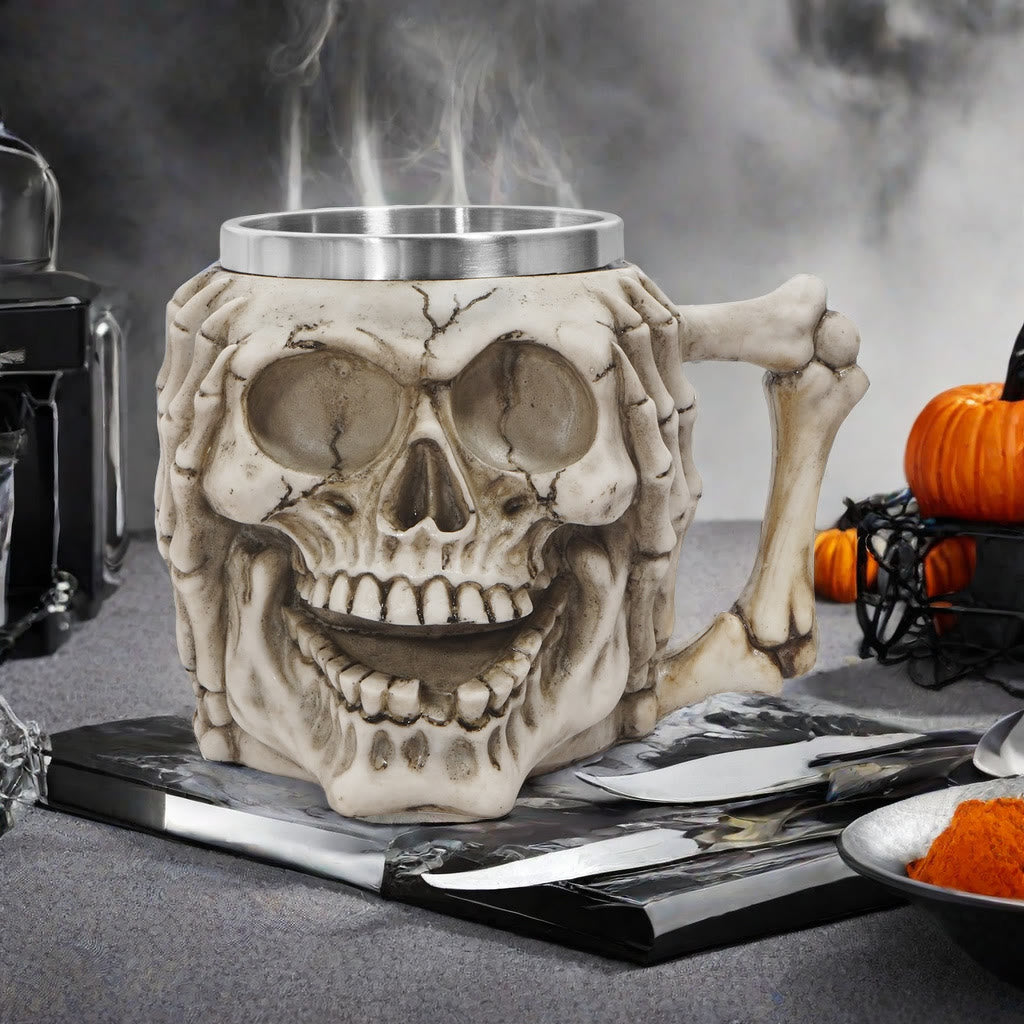 WorldNorse Totenkopf Emoticons Becher / Kelch