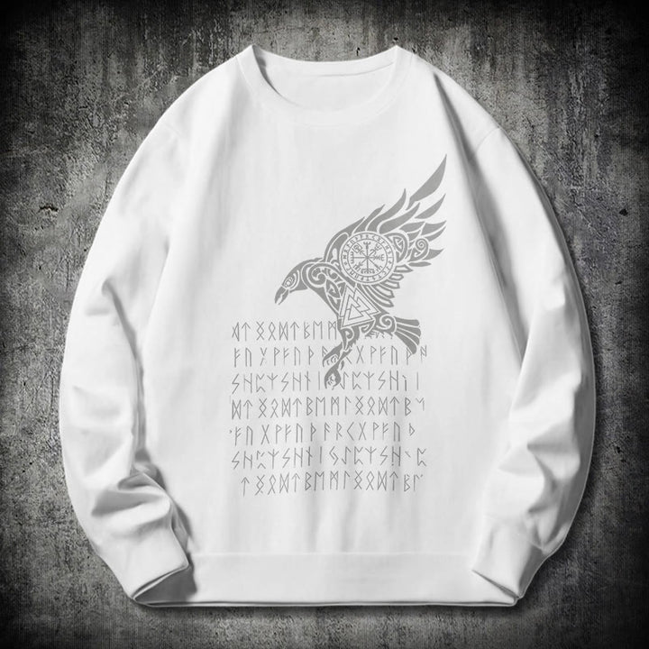 WorldNorse Raven mit Vegvisir Runen Valknut Sweatshirt