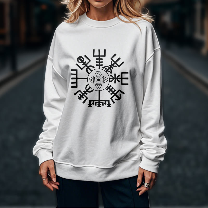 WorldNorse Wikinger Vegvisir mit Valknut Sweatshirt