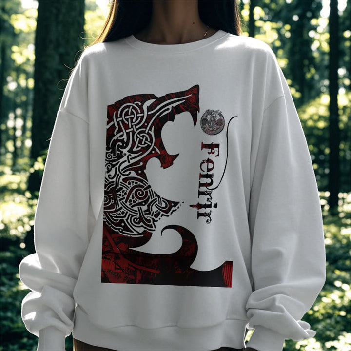 WorldNorse Wikinger Wolf Fenrir Blut Sweatshirt