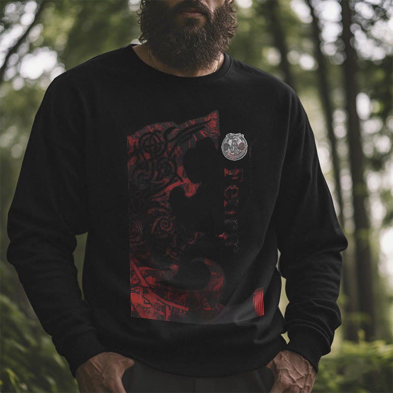 WorldNorse Wikinger Wolf Fenrir Blut Sweatshirt