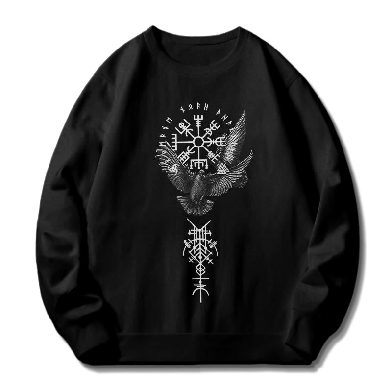 WorldNorse Wikinger Vögel Runen Vegvisir Totem Sweatshirt