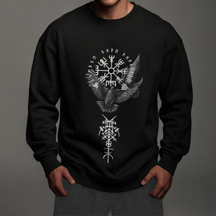 WorldNorse Wikinger Vögel Runen Vegvisir Totem Sweatshirt