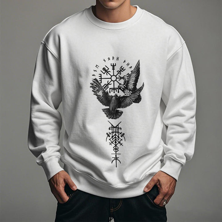 WorldNorse Wikinger Vögel Runen Vegvisir Totem Sweatshirt
