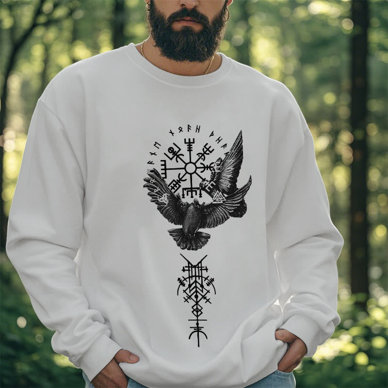 WorldNorse Wikinger Vögel Runen Vegvisir Totem Sweatshirt