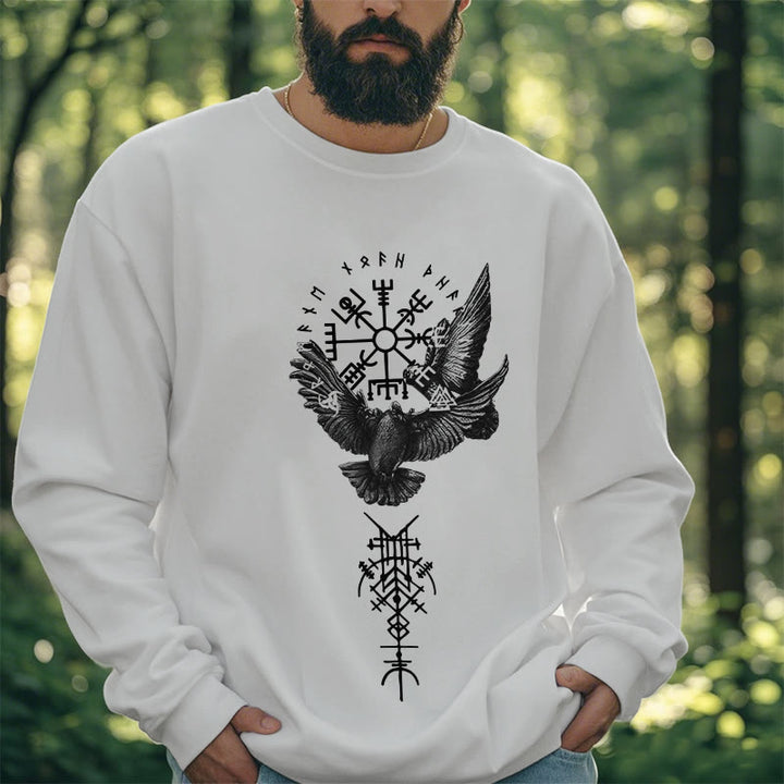 WorldNorse Wikinger Vögel Runen Vegvisir Totem Sweatshirt
